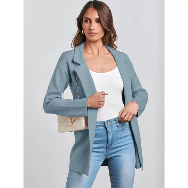 imageANRABESS Womens 2023 Open Front Cardigan Coats Long Sleeve Lapel Casual Chunky Sweater Blazer Jacket for Fall WinterSky Blue