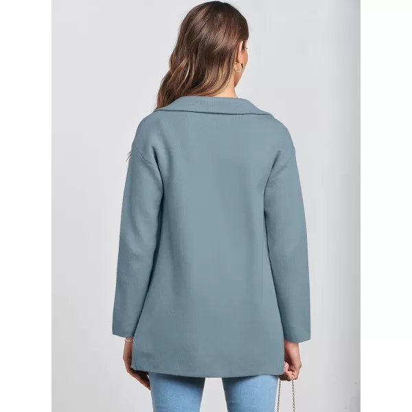 imageANRABESS Womens 2023 Open Front Cardigan Coats Long Sleeve Lapel Casual Chunky Sweater Blazer Jacket for Fall WinterSky Blue