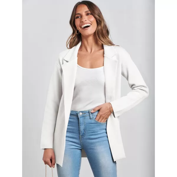 imageANRABESS Womens 2023 Open Front Cardigan Coats Long Sleeve Lapel Casual Chunky Sweater Blazer Jacket for Fall WinterWhite