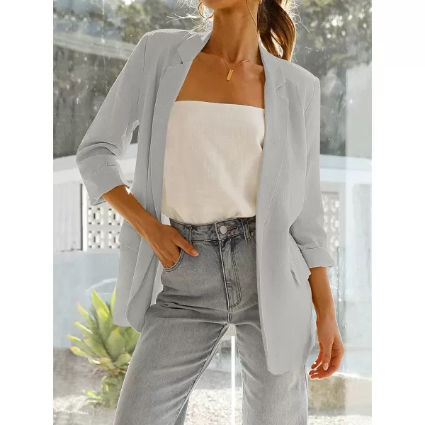 imageANRABESS Womens 2023 Spring Summer Casual Open Front Long Sleeve Lightweight Work Office Jackets Blazer SuitGray Purple