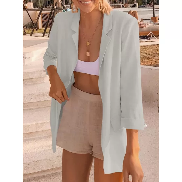 imageANRABESS Womens 2023 Spring Summer Casual Open Front Long Sleeve Lightweight Work Office Jackets Blazer SuitGray Purple