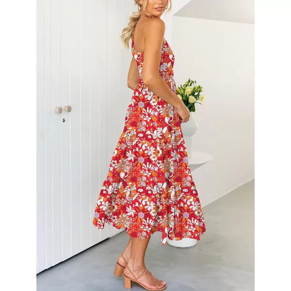 imageANRABESS Womens 2023 Summer Bohemian One Shoulder Sleeveless Smocked Ruffle Tiered Beach Maxi Sun DressFloral 07