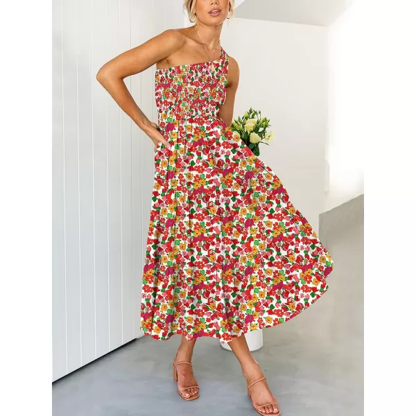 imageANRABESS Womens 2023 Summer Bohemian One Shoulder Sleeveless Smocked Ruffle Tiered Beach Maxi Sun DressFloral 08