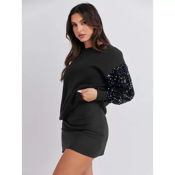 imageANRABESS Womens 2023 Trendy Sweaters Long Sleeve Crewneck Cable Knit Pullover Oversized Casual Chunky TopsBlack 02