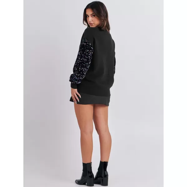 imageANRABESS Womens 2023 Trendy Sweaters Long Sleeve Crewneck Cable Knit Pullover Oversized Casual Chunky TopsBlack 02