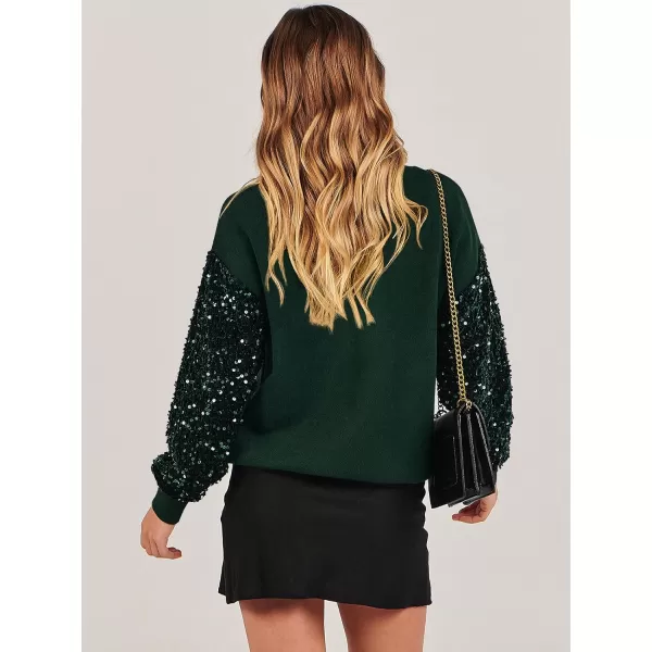 imageANRABESS Womens 2023 Trendy Sweaters Long Sleeve Crewneck Cable Knit Pullover Oversized Casual Chunky TopsDark Green 02