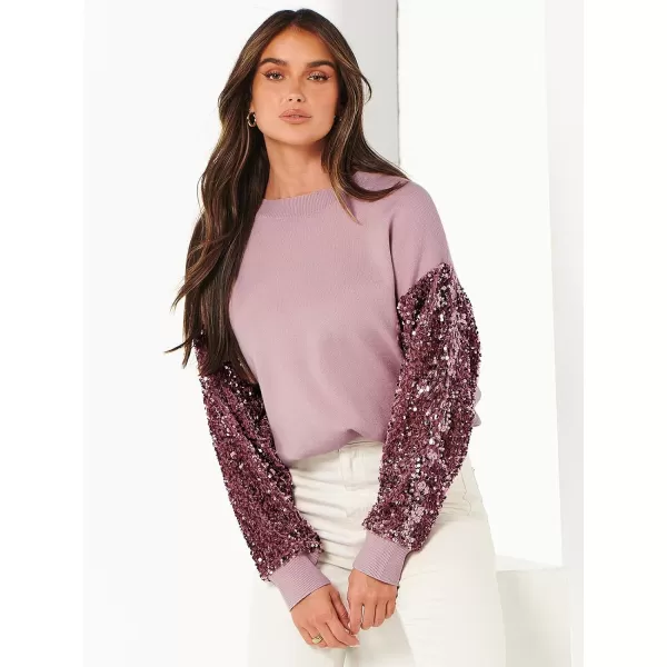 imageANRABESS Womens 2023 Trendy Sweaters Long Sleeve Crewneck Cable Knit Pullover Oversized Casual Chunky TopsPink