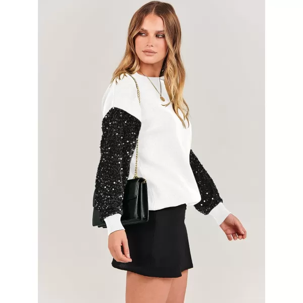 imageANRABESS Womens 2023 Trendy Sweaters Long Sleeve Crewneck Cable Knit Pullover Oversized Casual Chunky TopsWhite