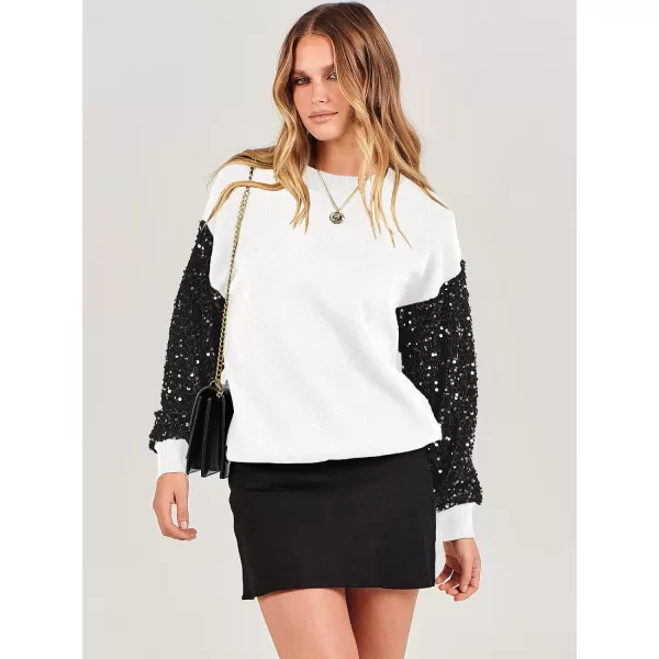 imageANRABESS Womens 2023 Trendy Sweaters Long Sleeve Crewneck Cable Knit Pullover Oversized Casual Chunky TopsWhite