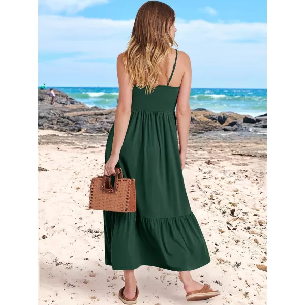 imageANRABESS Womens 2024 Summer Dress Casual V Neck Spaghetti Strap Swing Dresses Flowy Beach Vacation Maxi SundressGreen