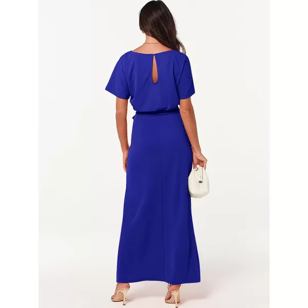imageANRABESS Womens Batwing Sleeve Tie Waist Long Dresses Formal Party Wedding Guest Side Split Maxi Dress07royal Blue