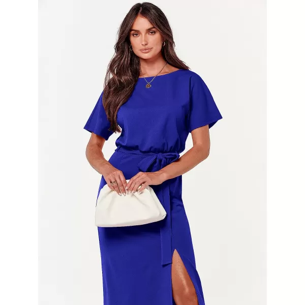 imageANRABESS Womens Batwing Sleeve Tie Waist Long Dresses Formal Party Wedding Guest Side Split Maxi Dress07royal Blue