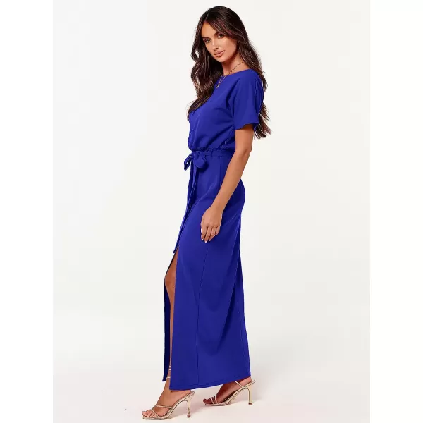 imageANRABESS Womens Batwing Sleeve Tie Waist Long Dresses Formal Party Wedding Guest Side Split Maxi Dress07royal Blue