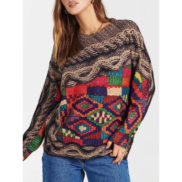 imageANRABESS Womens Boho Sweater Long Sleeve Crewneck Casual Loose Oversized Graphic Pullover Sweater TopGraphic 04