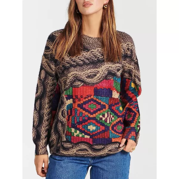 imageANRABESS Womens Boho Sweater Long Sleeve Crewneck Casual Loose Oversized Graphic Pullover Sweater TopGraphic 04