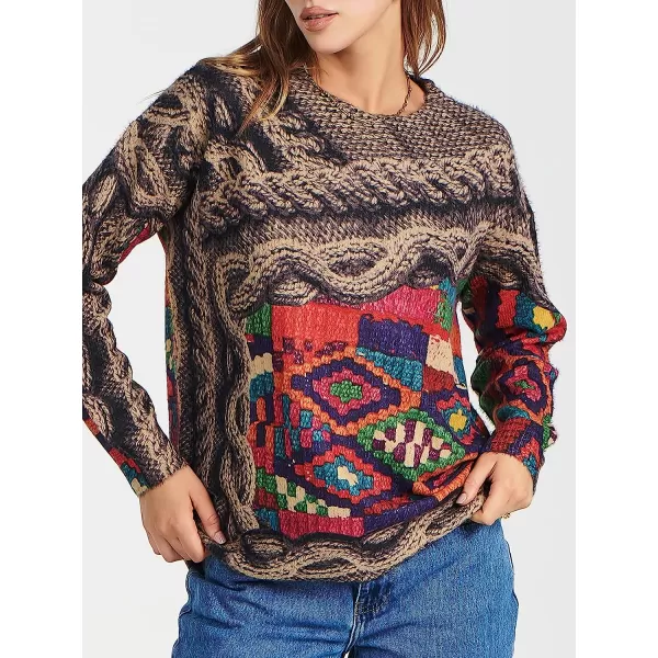 imageANRABESS Womens Boho Sweater Long Sleeve Crewneck Casual Loose Oversized Graphic Pullover Sweater TopGraphic 04