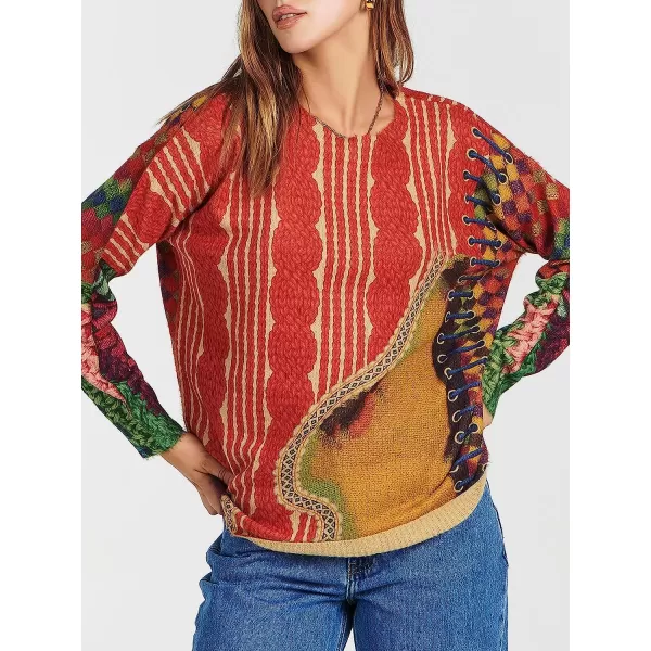 imageANRABESS Womens Boho Sweater Long Sleeve Crewneck Casual Loose Oversized Graphic Pullover Sweater TopGraphic 05