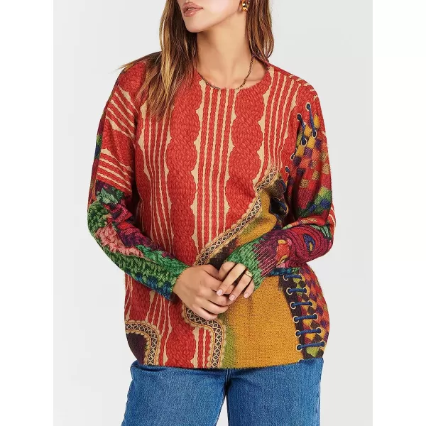 imageANRABESS Womens Boho Sweater Long Sleeve Crewneck Casual Loose Oversized Graphic Pullover Sweater TopGraphic 05