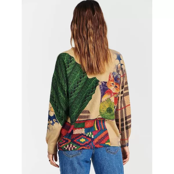 imageANRABESS Womens Boho Sweater Long Sleeve Crewneck Casual Loose Oversized Graphic Pullover Sweater TopGraphic 06