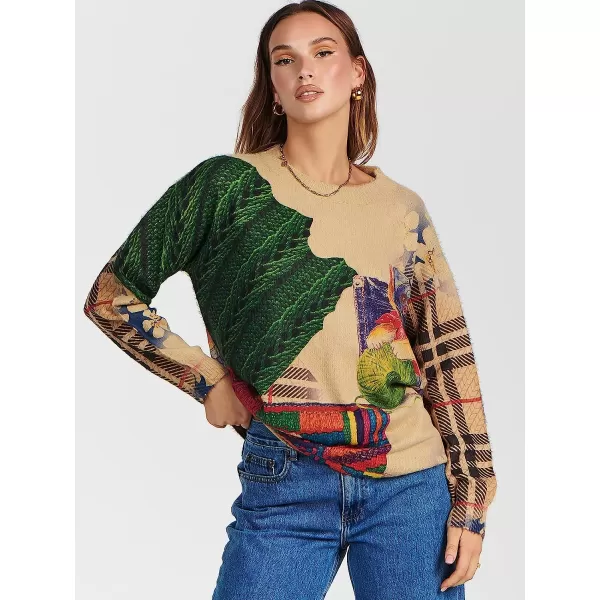 imageANRABESS Womens Boho Sweater Long Sleeve Crewneck Casual Loose Oversized Graphic Pullover Sweater TopGraphic 06