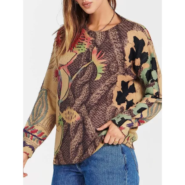 imageANRABESS Womens Boho Sweater Long Sleeve Crewneck Casual Loose Oversized Graphic Pullover Sweater TopGraphic 09
