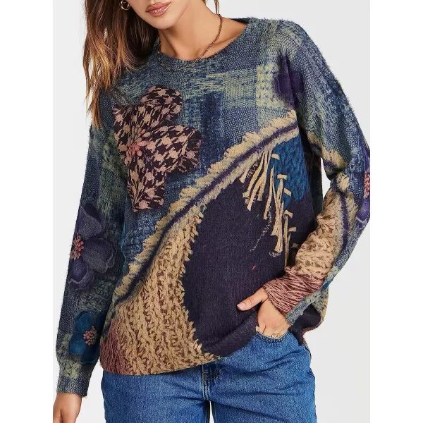 imageANRABESS Womens Boho Sweater Long Sleeve Crewneck Casual Loose Oversized Graphic Pullover Sweater TopGraphic 10