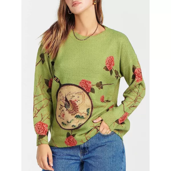 imageANRABESS Womens Boho Sweater Long Sleeve Crewneck Casual Loose Oversized Graphic Pullover Sweater TopGraphic 12