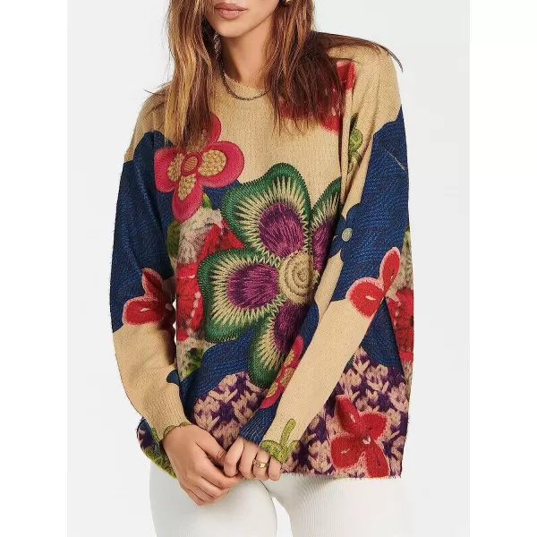 imageANRABESS Womens Boho Sweater Long Sleeve Crewneck Casual Loose Oversized Graphic Pullover Sweater TopGraphic 15
