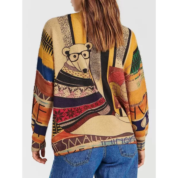 imageANRABESS Womens Boho Sweater Long Sleeve Crewneck Casual Loose Oversized Graphic Pullover Sweater TopGraphic 16