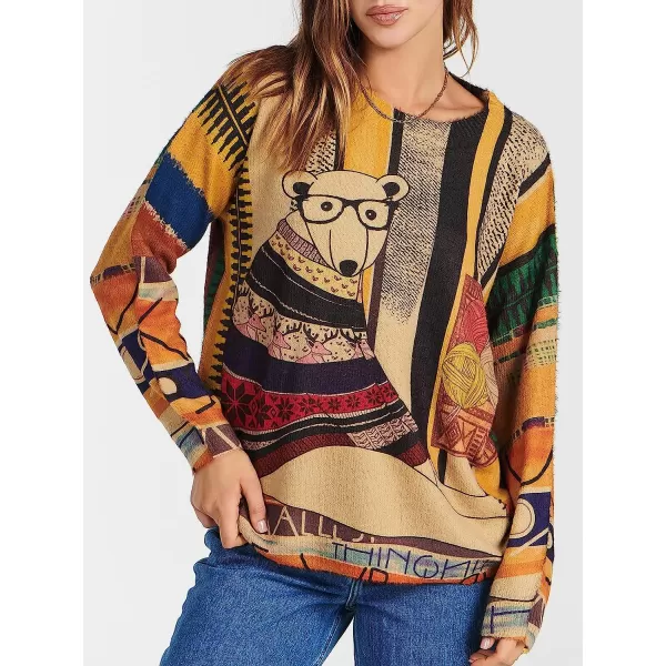 imageANRABESS Womens Boho Sweater Long Sleeve Crewneck Casual Loose Oversized Graphic Pullover Sweater TopGraphic 16