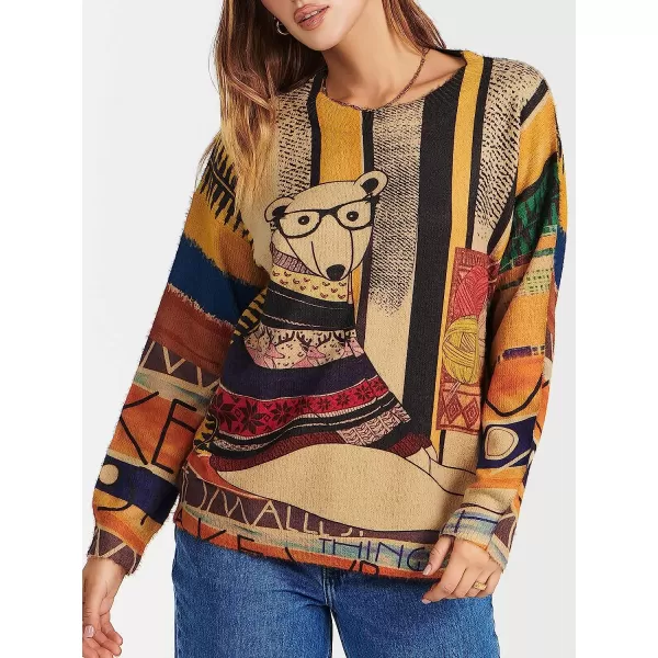 imageANRABESS Womens Boho Sweater Long Sleeve Crewneck Casual Loose Oversized Graphic Pullover Sweater TopGraphic 16