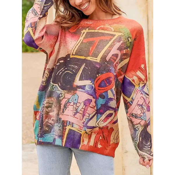 imageANRABESS Womens Boho Sweater Long Sleeve Crewneck Casual Loose Oversized Graphic Pullover Sweater TopGraphic 17