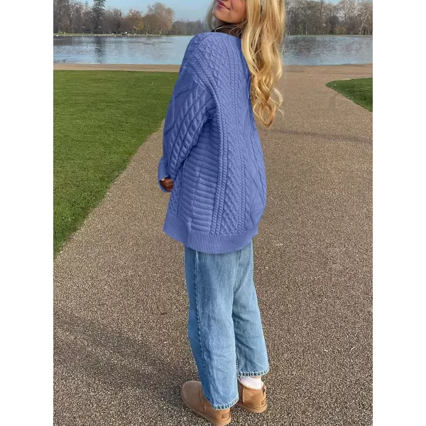 imageANRABESS Womens Cable Knit Sweater Winter Fashion Oversized Long Sleeve Crewneck Chunky Vintage Casual Loose Pullover TopsBlue Purple