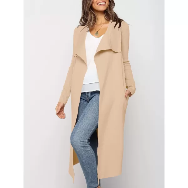 imageANRABESS Womens Cardigan Sweater Open Front Long Jackets Knitted Sweater Soft Fuzzy 2023 Fall Winter Trench CoatApricot