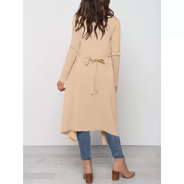 imageANRABESS Womens Cardigan Sweater Open Front Long Jackets Knitted Sweater Soft Fuzzy 2023 Fall Winter Trench CoatApricot