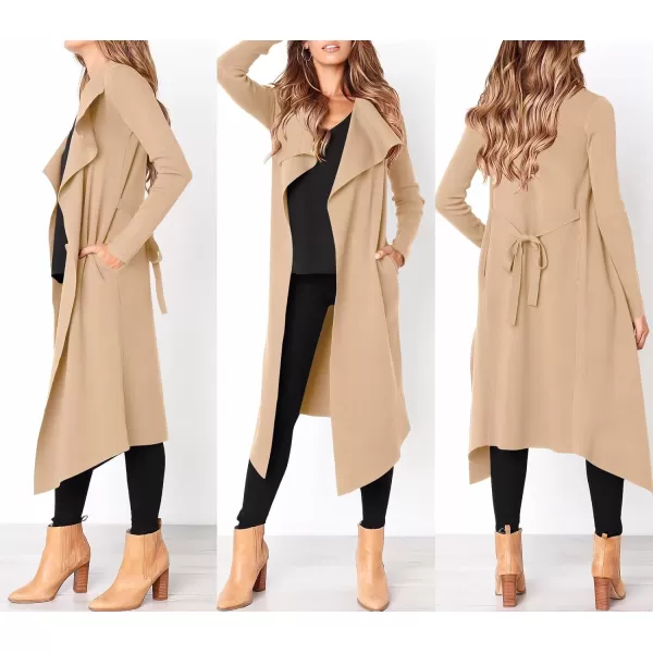 imageANRABESS Womens Cardigan Sweater Open Front Long Jackets Knitted Sweater Soft Fuzzy 2023 Fall Winter Trench CoatApricot