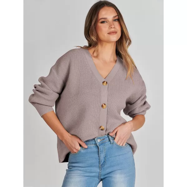 imageANRABESS Womens Cardigan Sweaters 2023 Fall Oversized Open Front Button V Neck Lightweight Cardigans Knit OuterwearPink Apricot
