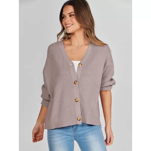 imageANRABESS Womens Cardigan Sweaters 2023 Fall Oversized Open Front Button V Neck Lightweight Cardigans Knit OuterwearPink Apricot
