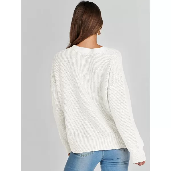 imageANRABESS Womens Cardigan Sweaters 2023 Fall Oversized Open Front Button V Neck Lightweight Cardigans Knit OuterwearWhite