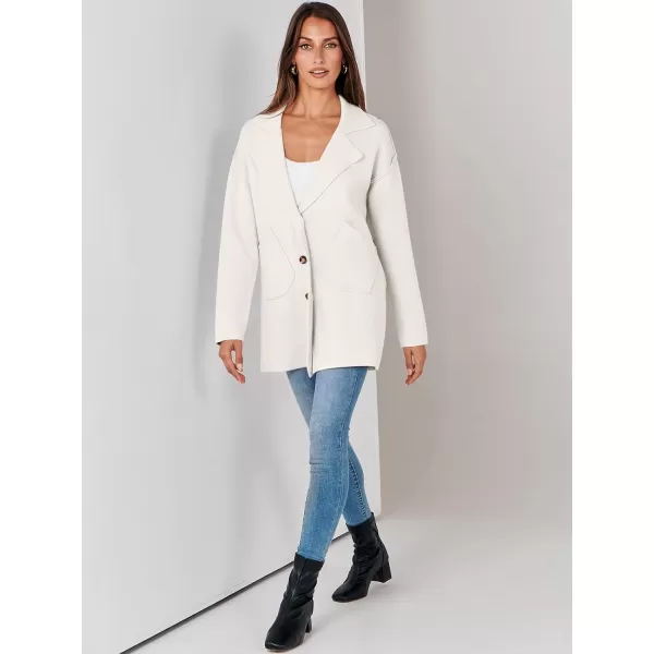 imageANRABESS Womens Cardigans Open Front Button Lapel Sweater Coat 2023 Winter Oversized Long Sleeve Knit Coatigan JacketWhite