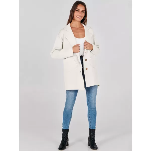 imageANRABESS Womens Cardigans Open Front Button Lapel Sweater Coat 2023 Winter Oversized Long Sleeve Knit Coatigan JacketWhite