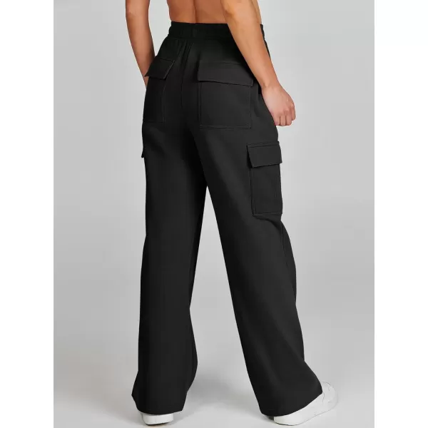 imageANRABESS Womens Cargo Sweatpants Casual Baggy Fleece High Waisted Athletic Lounge PantsBlack
