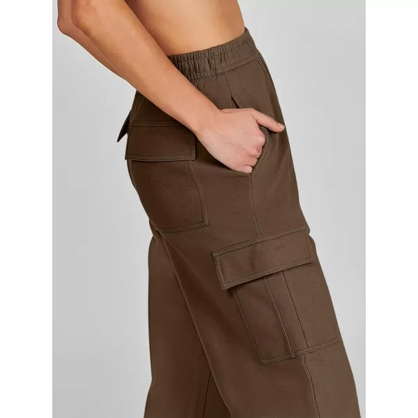 imageANRABESS Womens Cargo Sweatpants Casual Baggy Fleece High Waisted Athletic Lounge PantsBrown