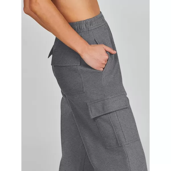 imageANRABESS Womens Cargo Sweatpants Casual Baggy Fleece High Waisted Athletic Lounge PantsDark Grey
