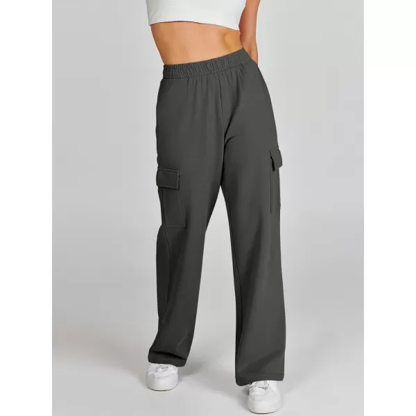 imageANRABESS Womens Cargo Sweatpants Casual Baggy Fleece High Waisted Athletic Lounge PantsGrey
