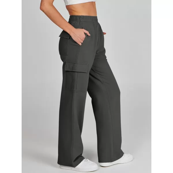 imageANRABESS Womens Cargo Sweatpants Casual Baggy Fleece High Waisted Athletic Lounge PantsGrey