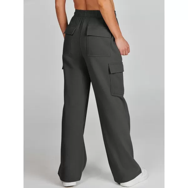 imageANRABESS Womens Cargo Sweatpants Casual Baggy Fleece High Waisted Athletic Lounge PantsGrey