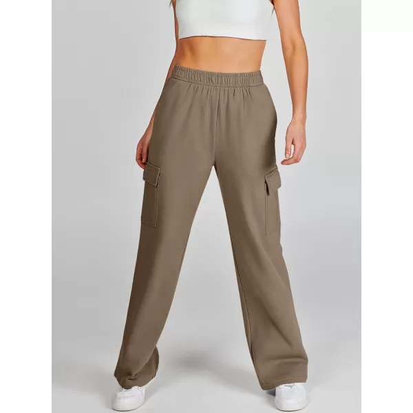 imageANRABESS Womens Cargo Sweatpants Casual Baggy Fleece High Waisted Athletic Lounge PantsKhkai