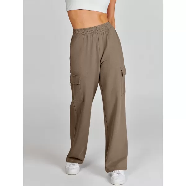 imageANRABESS Womens Cargo Sweatpants Casual Baggy Fleece High Waisted Athletic Lounge PantsKhkai