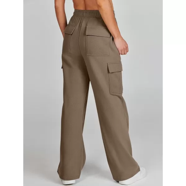 imageANRABESS Womens Cargo Sweatpants Casual Baggy Fleece High Waisted Athletic Lounge PantsKhkai